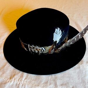 Stetson Black Hat with Feather Accent